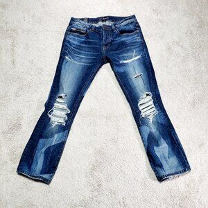 Cult Of Individuality Jean Men 30x34 Blue Greaser Straight Button Fly READ